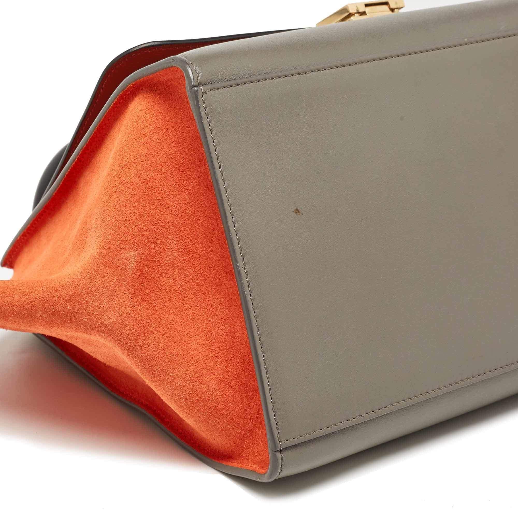 Celine Tri Color Leather and Suede Medium Trapeze Bag 11
