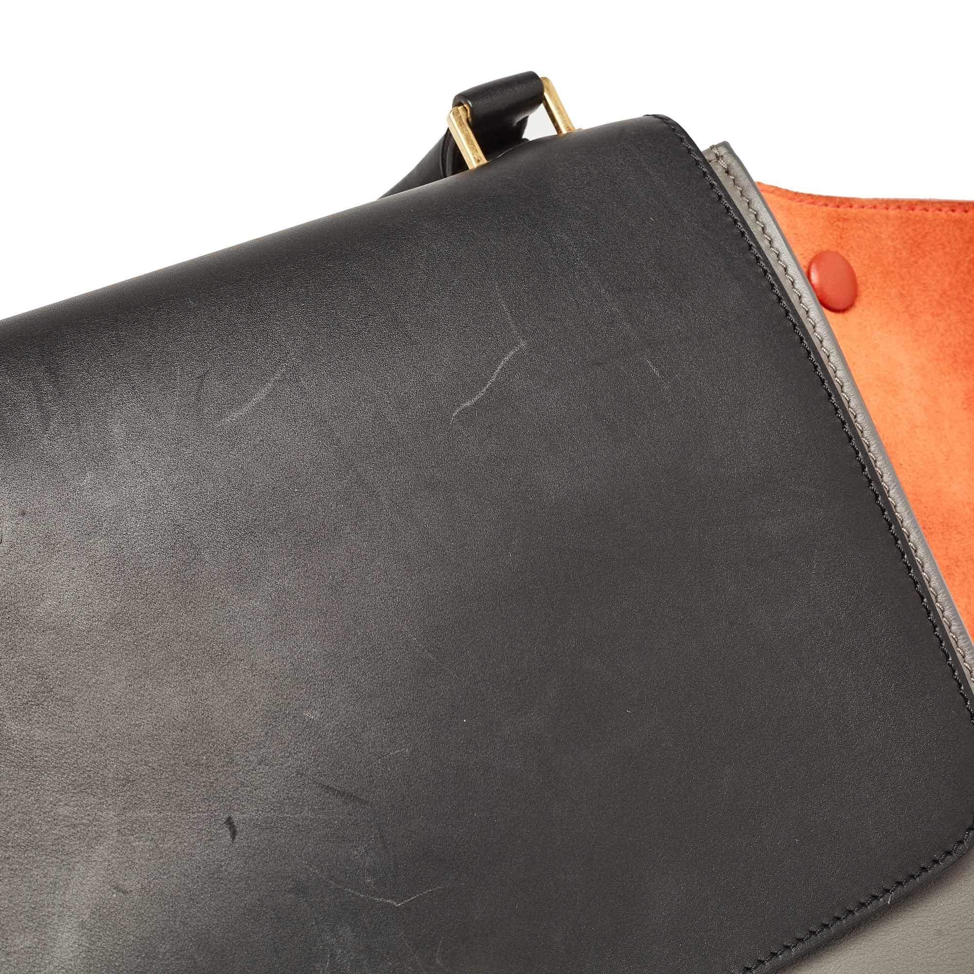 Celine Tri Color Leather and Suede Medium Trapeze Bag 15