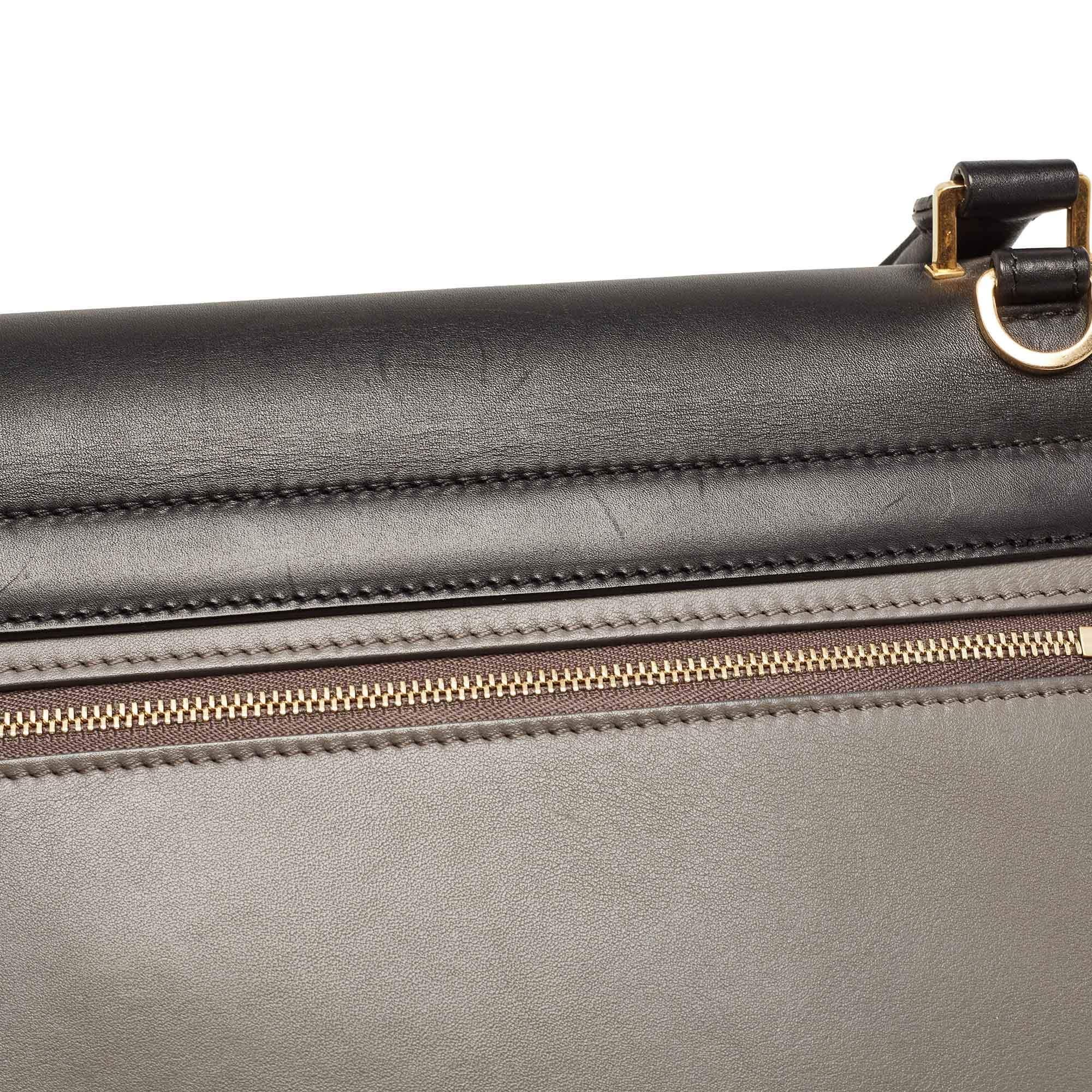 Celine Tri Color Leather and Suede Medium Trapeze Bag 16