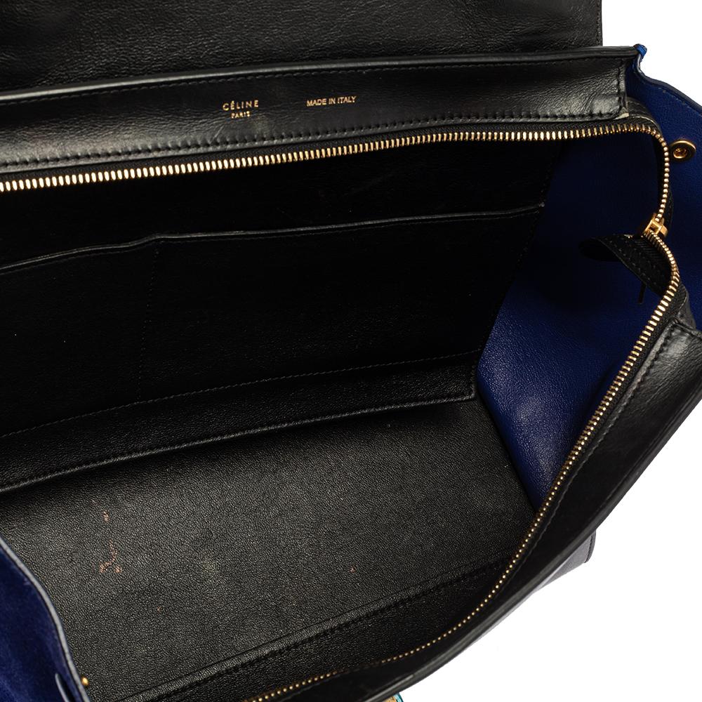 Celine Tri Color Leather and Suede Medium Trapeze Bag 3