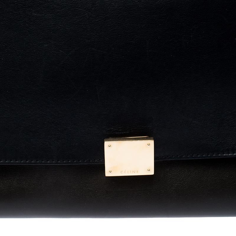 Celine Tri Color Leather and Suede Medium Trapeze Bag 2