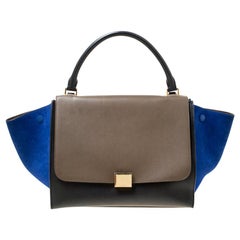 Celine Tri Color Leather and Suede Medium Trapeze Bag