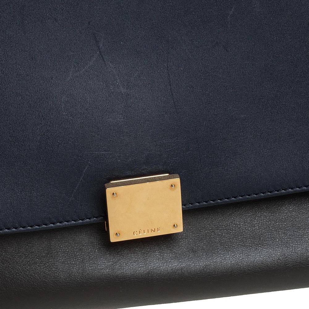 Celine Tri Color Leather and Suede Medium Trapeze Top Handle Bag 5