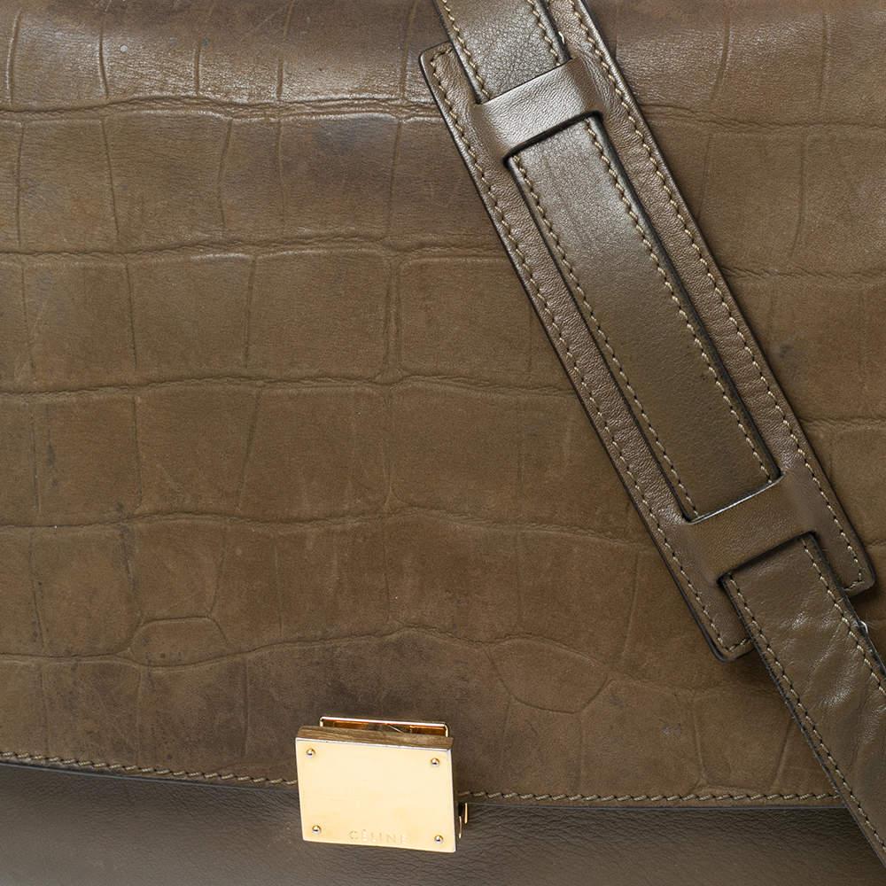 Celine Tri Color Leather and Suede Medium Trapeze Top Handle Bag In Good Condition For Sale In Dubai, Al Qouz 2