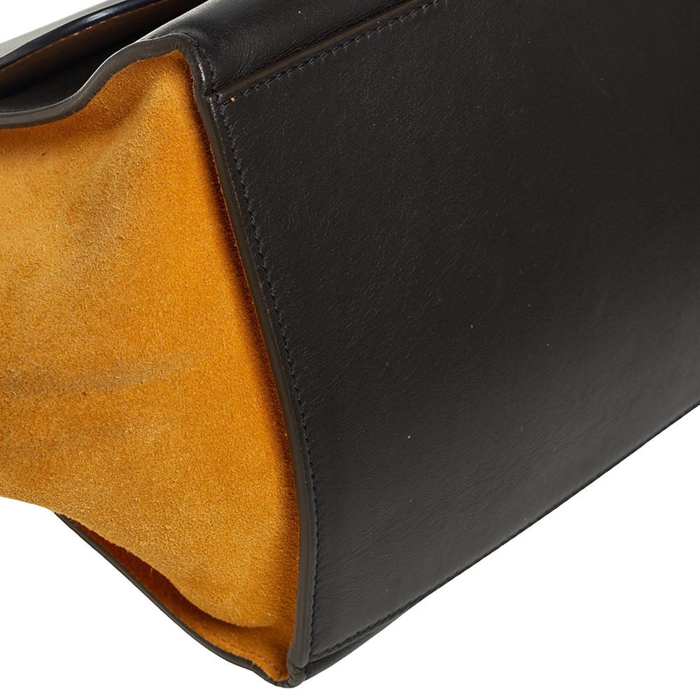 Celine Tri Color Leather and Suede Medium Trapeze Top Handle Bag 3