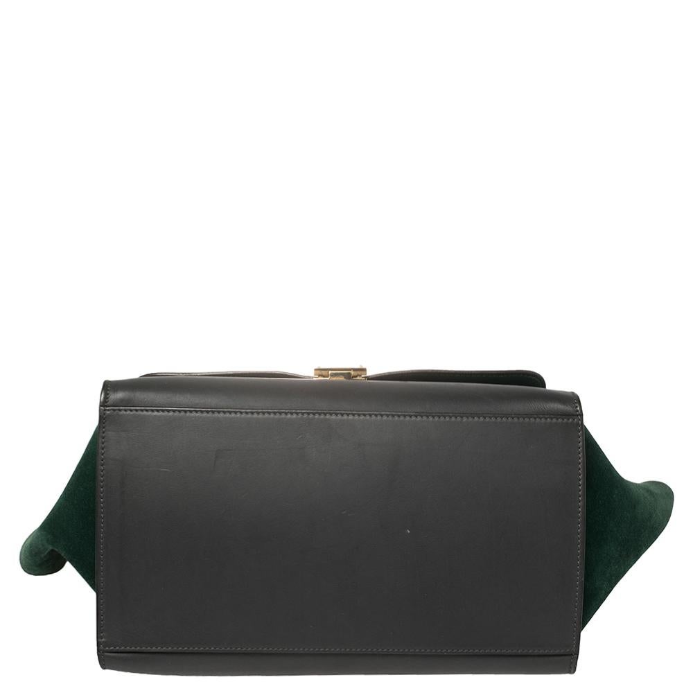 Celine Tri Color Leather and Suede Medium Trapeze Top Handle Bag 4