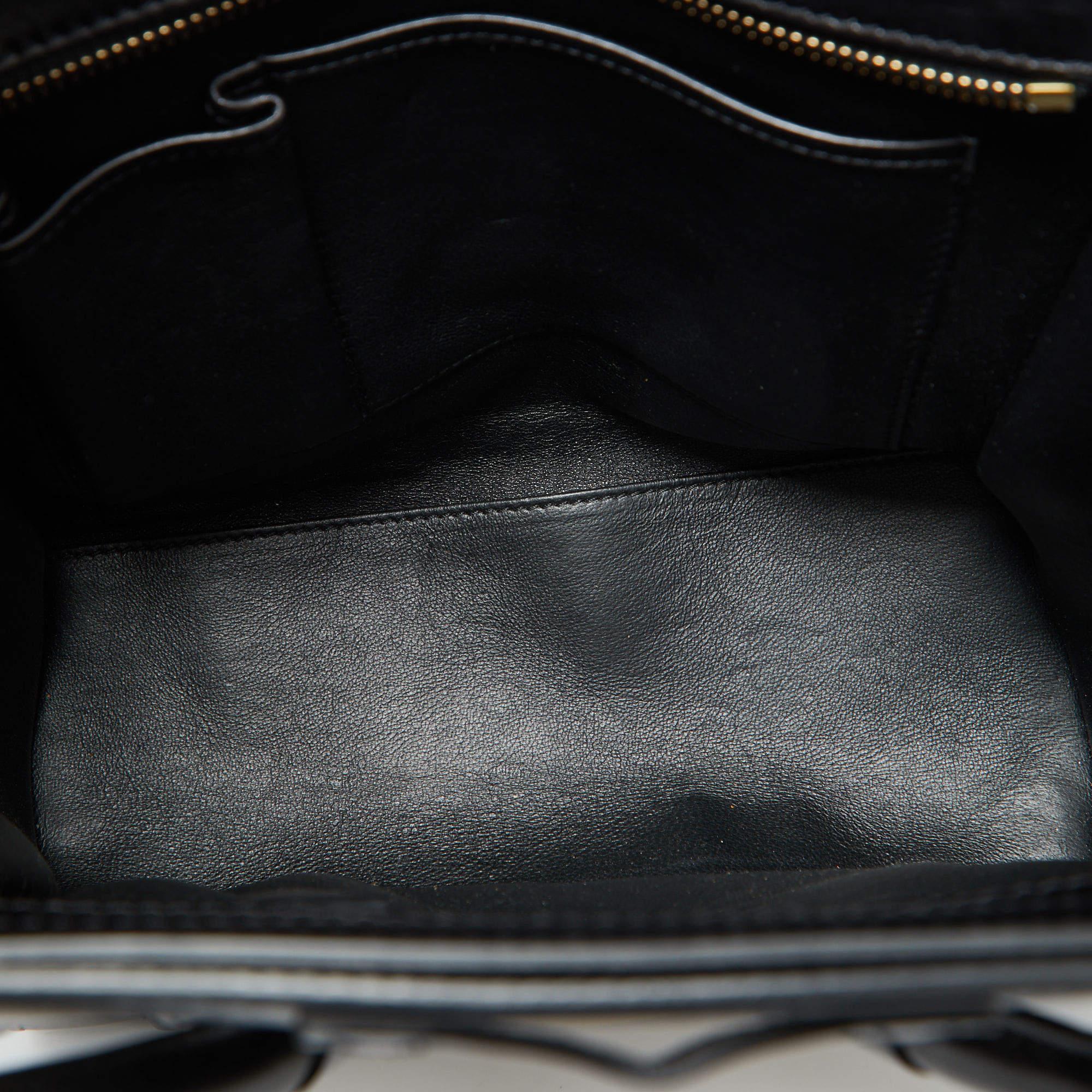 Celine Tri Color Leather and Suede Micro Luggage Tote For Sale 4