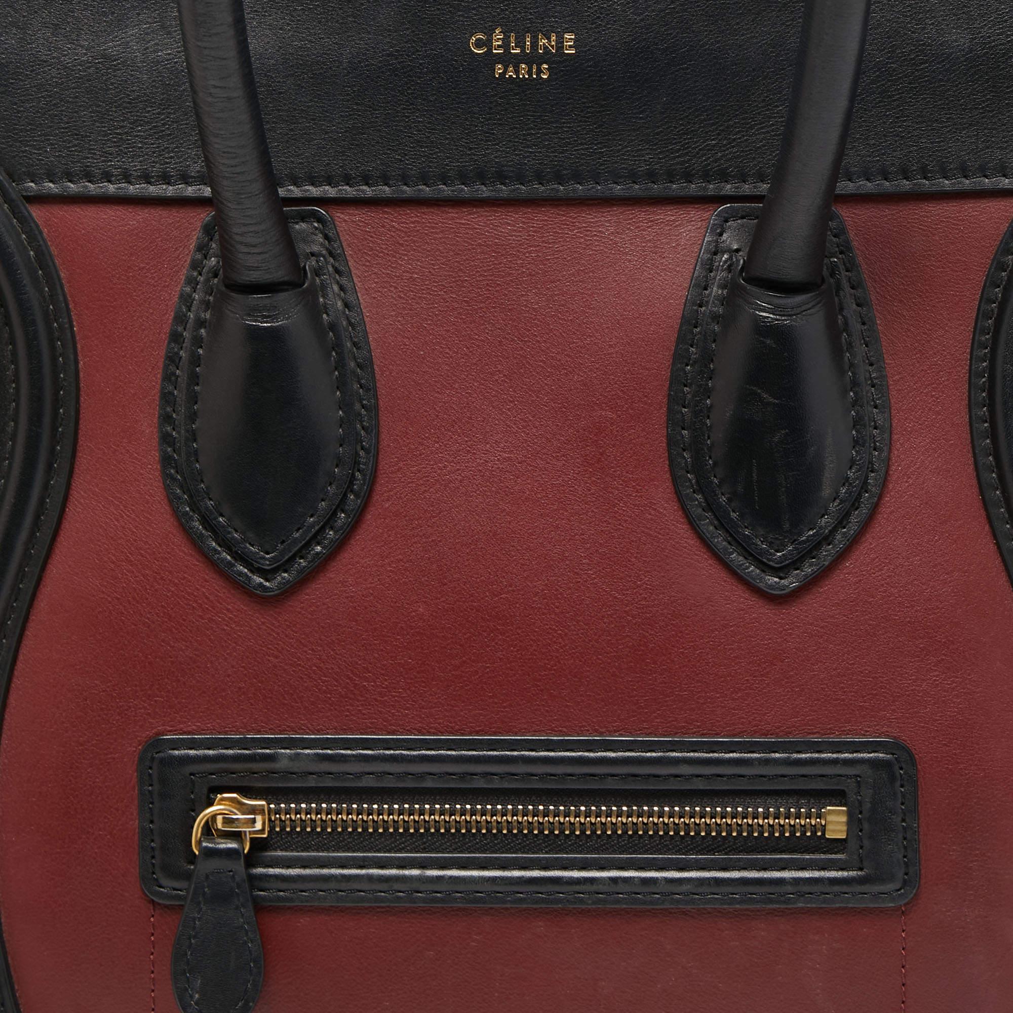 Celine Tri Color Leather and Suede Mini Luggage Tote 7