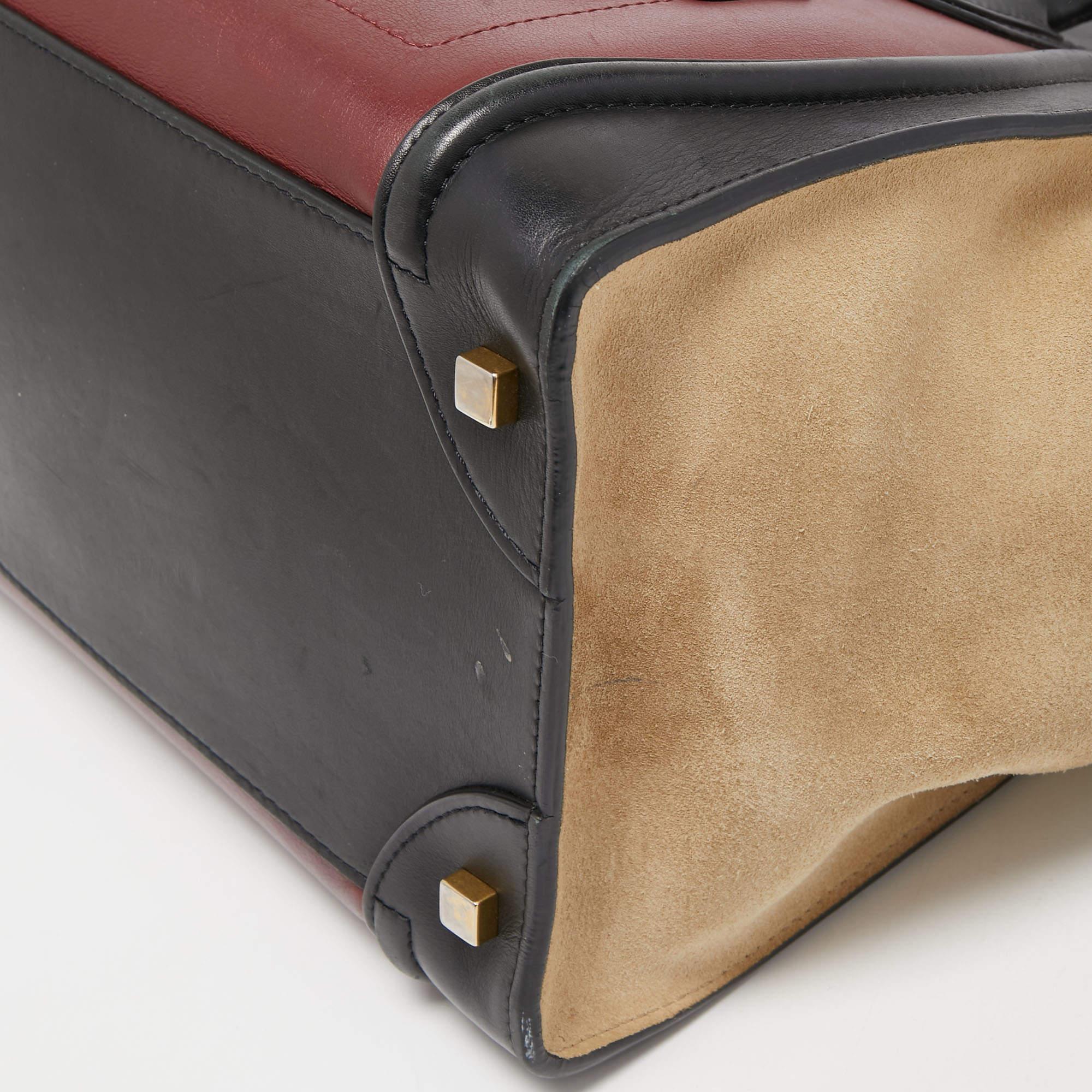 Celine Tri Color Leather and Suede Mini Luggage Tote 9