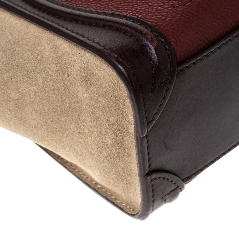 Celine Tri Color Leather and Suede Nano Luggage Tote 5
