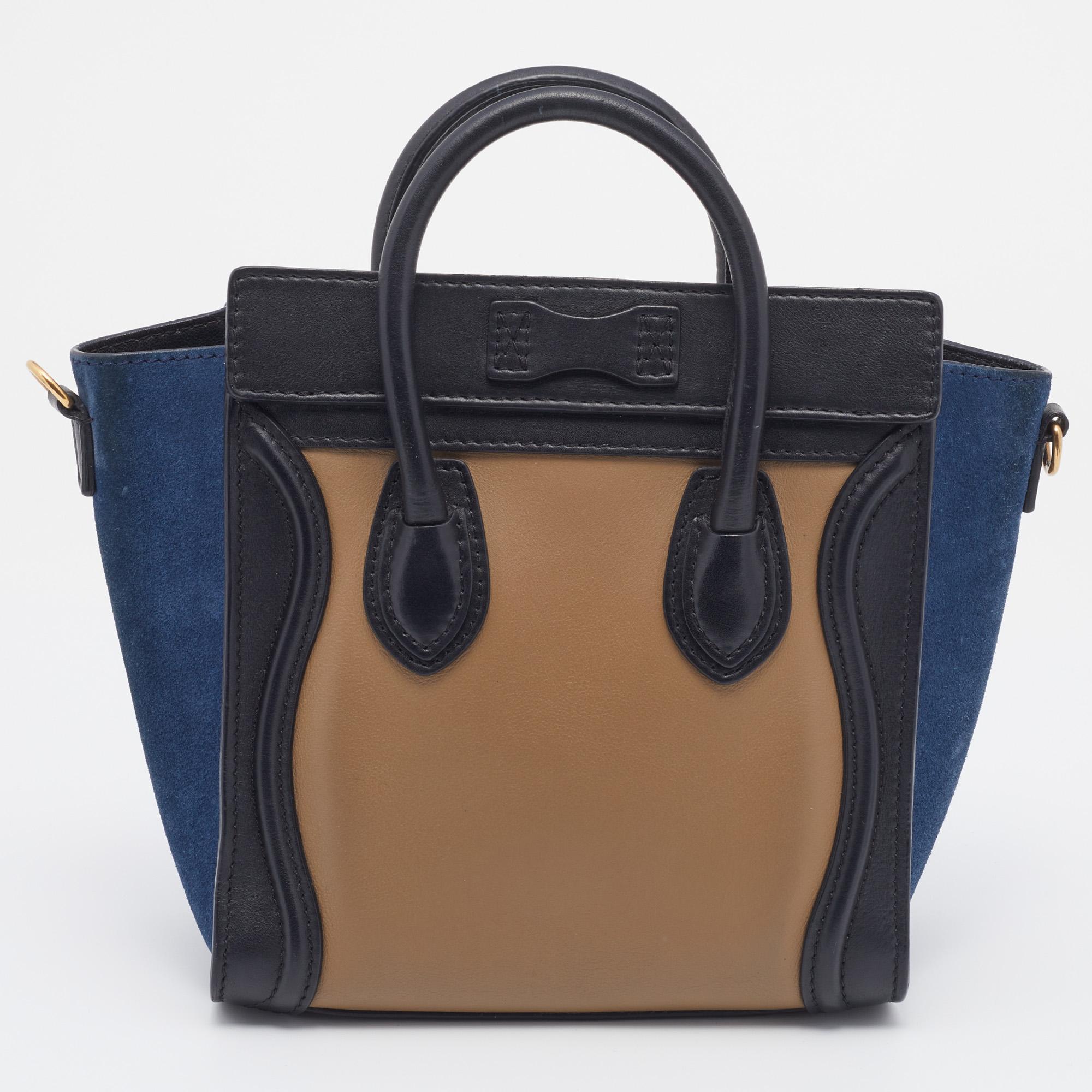 The Nano Luggage tote is from one of the most loved collections from the House of Céline. This tote serves not just as a luxurious style element but also acts as a luxe alternative to carry all your belongings. Its exterior displays tricolor leather