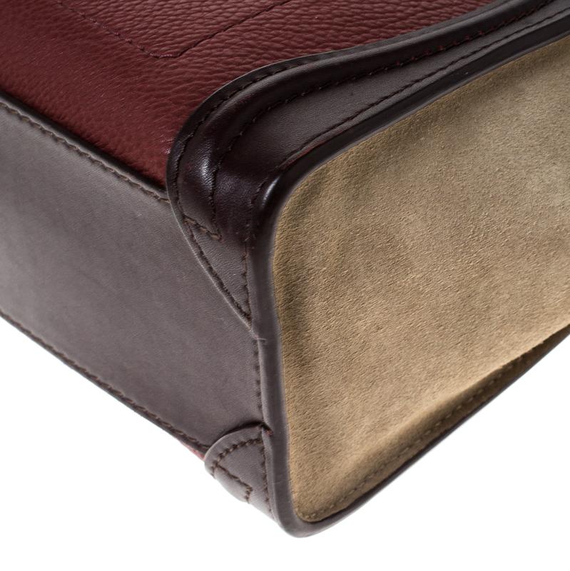 Celine Tri Color Leather and Suede Nano Luggage Tote 4