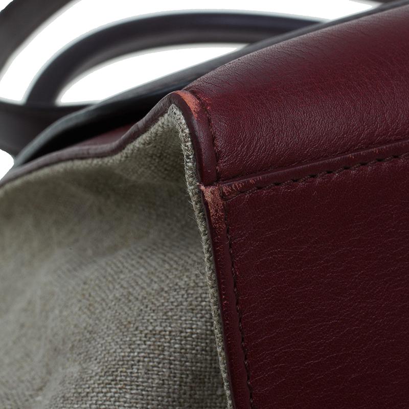 Celine Tri Color Leather/Canvas Medium Trapeze Bag 3