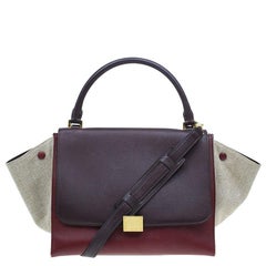 Celine Tri Color Leather/Canvas Medium Trapeze Bag