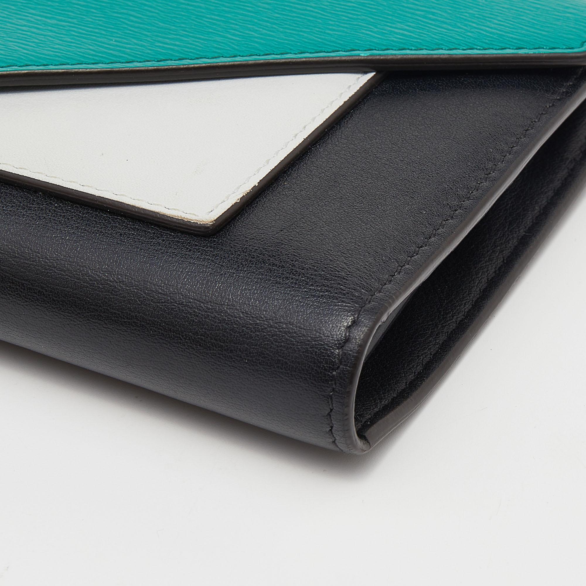 Celine Tri Color Leather Envelope Flap Wallet 1