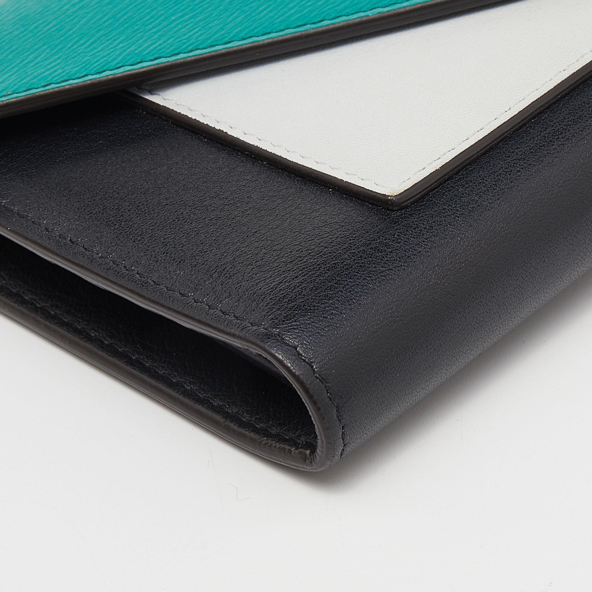 Celine Tri Color Leather Envelope Flap Wallet 2