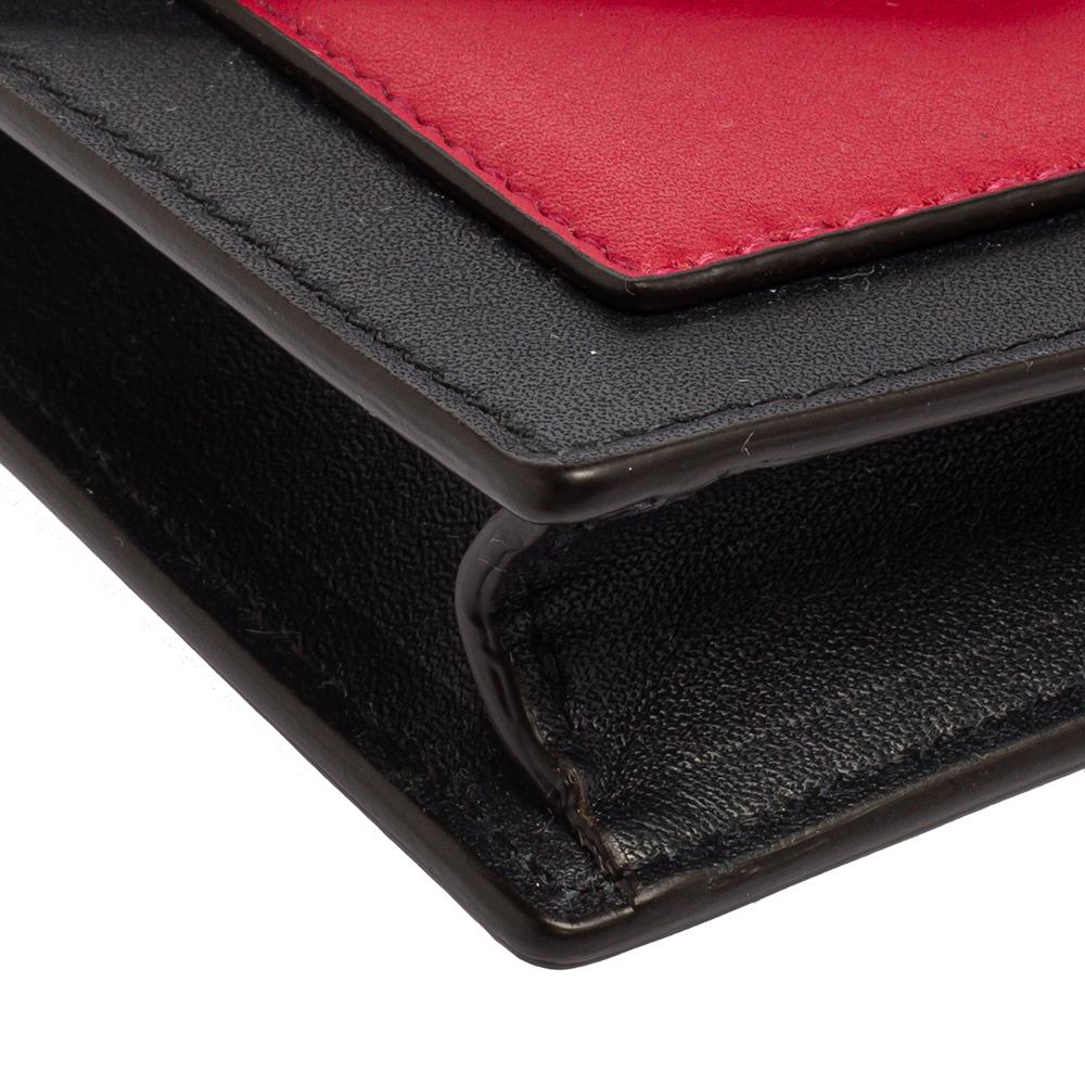 Black Celine Tri Color Leather Envelope Pocket Card Holder