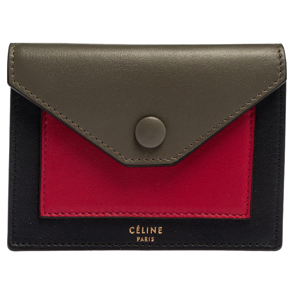 Celine Pocket Envelope Wallet on Chain Leather Large at 1stDibs