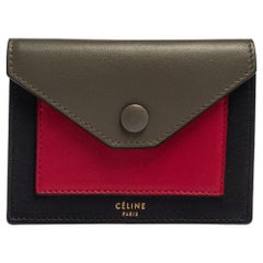 Celine Tri Color Leather Envelope Pocket Card Holder