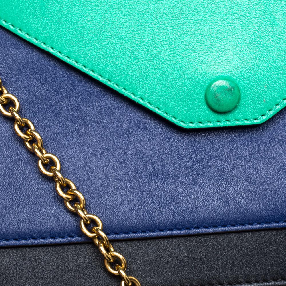 Celine Tri Color Leather Medium Pocket Chain Shoulder Bag 1