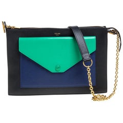 Celine Tri Color Leder Medium Tasche Kette Umhängetasche