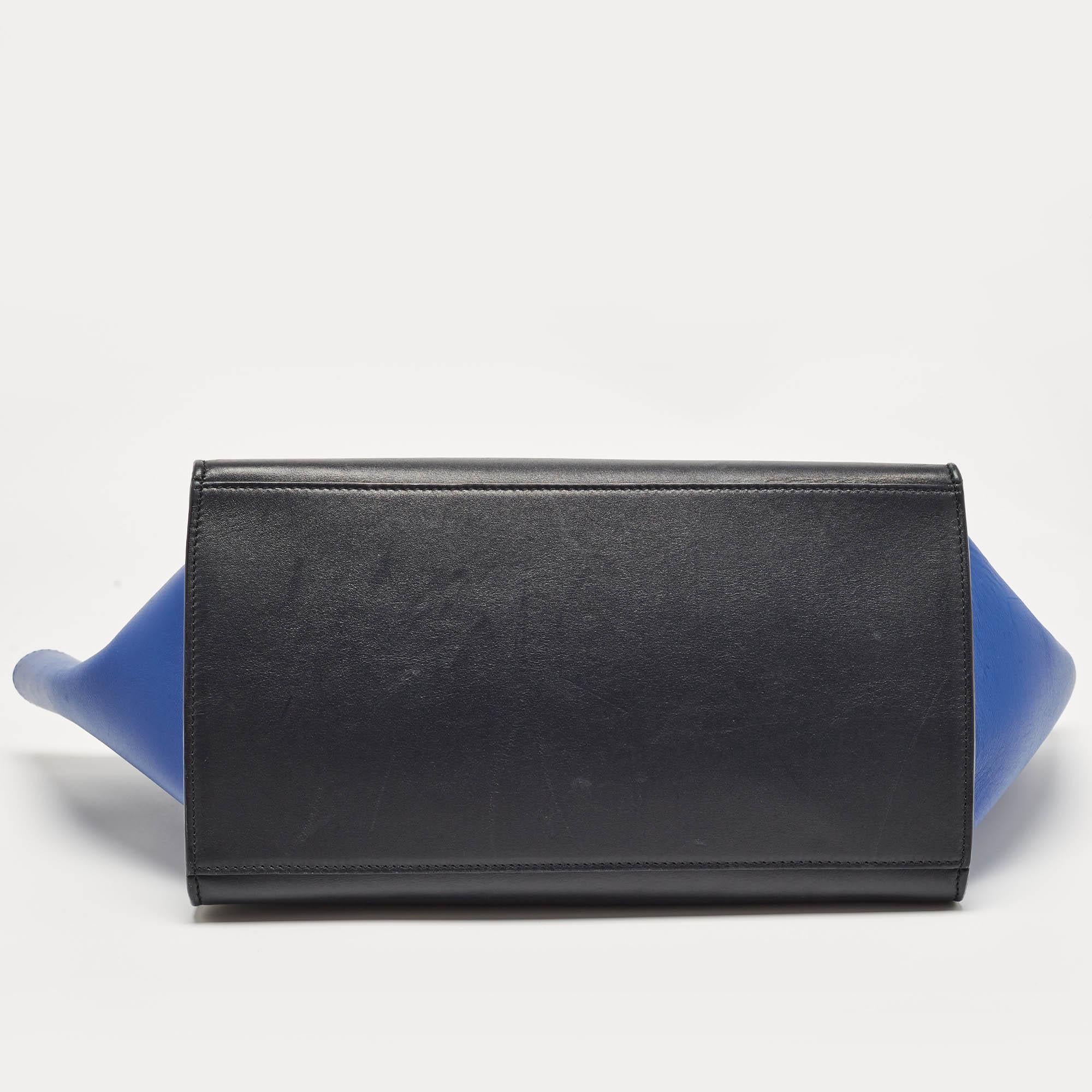 Celine Tri Color Leather Medium Trapeze Bag For Sale 6