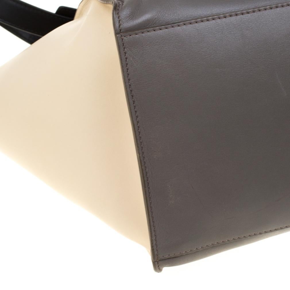 Celine Tri Color Leather Medium Trapeze Bag 6