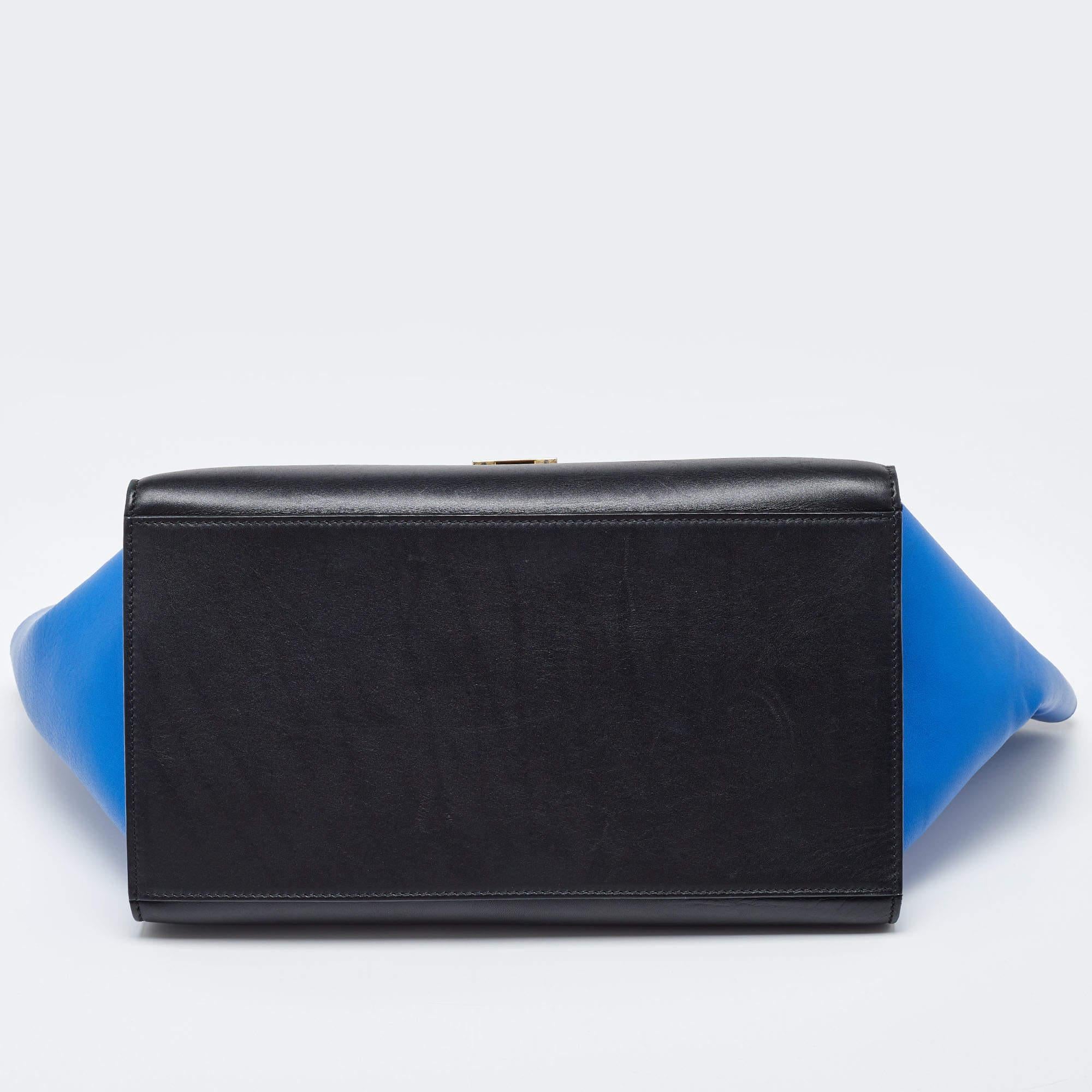 Celine Tri Color Leather Medium Trapeze Bag For Sale 8