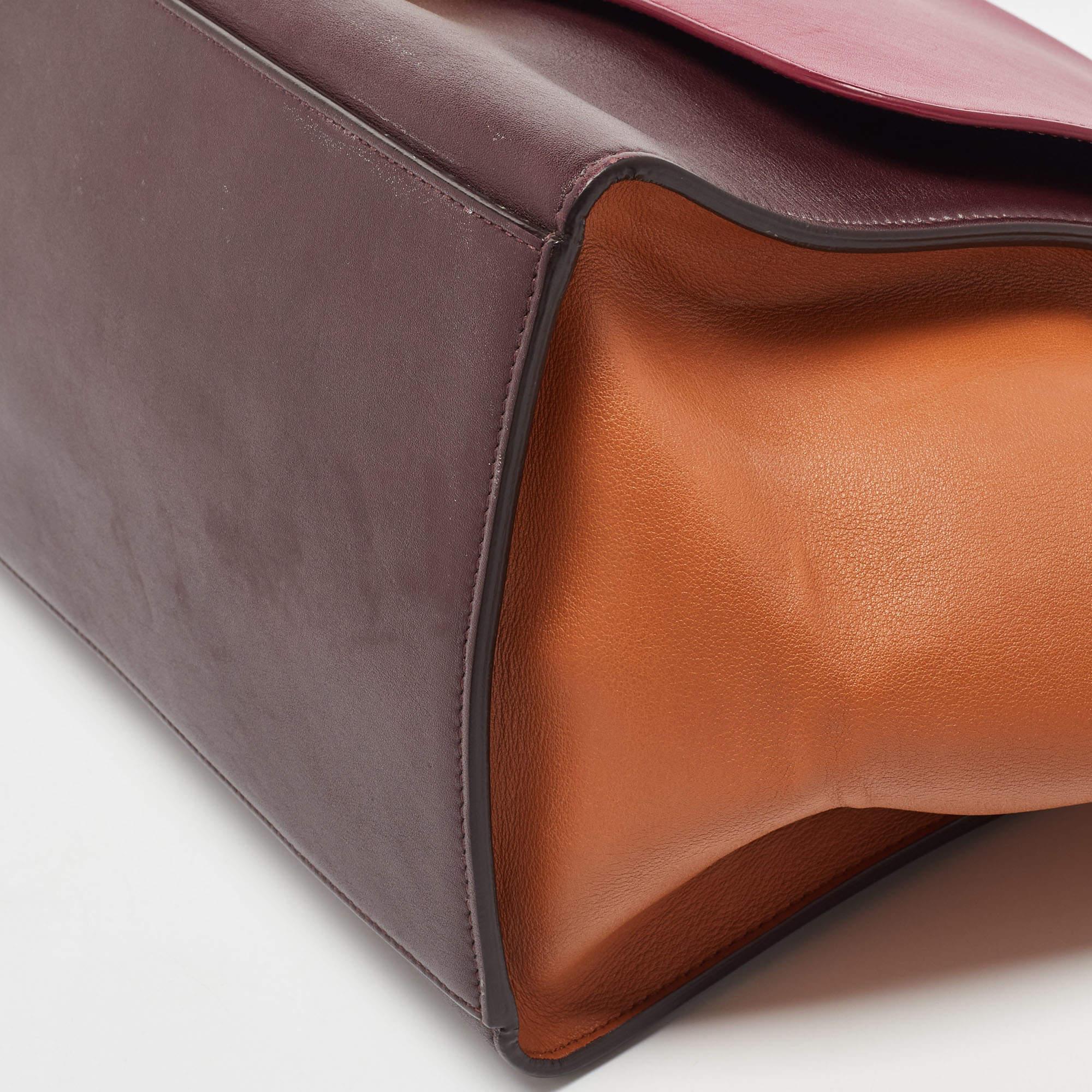 Celine Tri Color Leather Medium Trapeze Bag 9