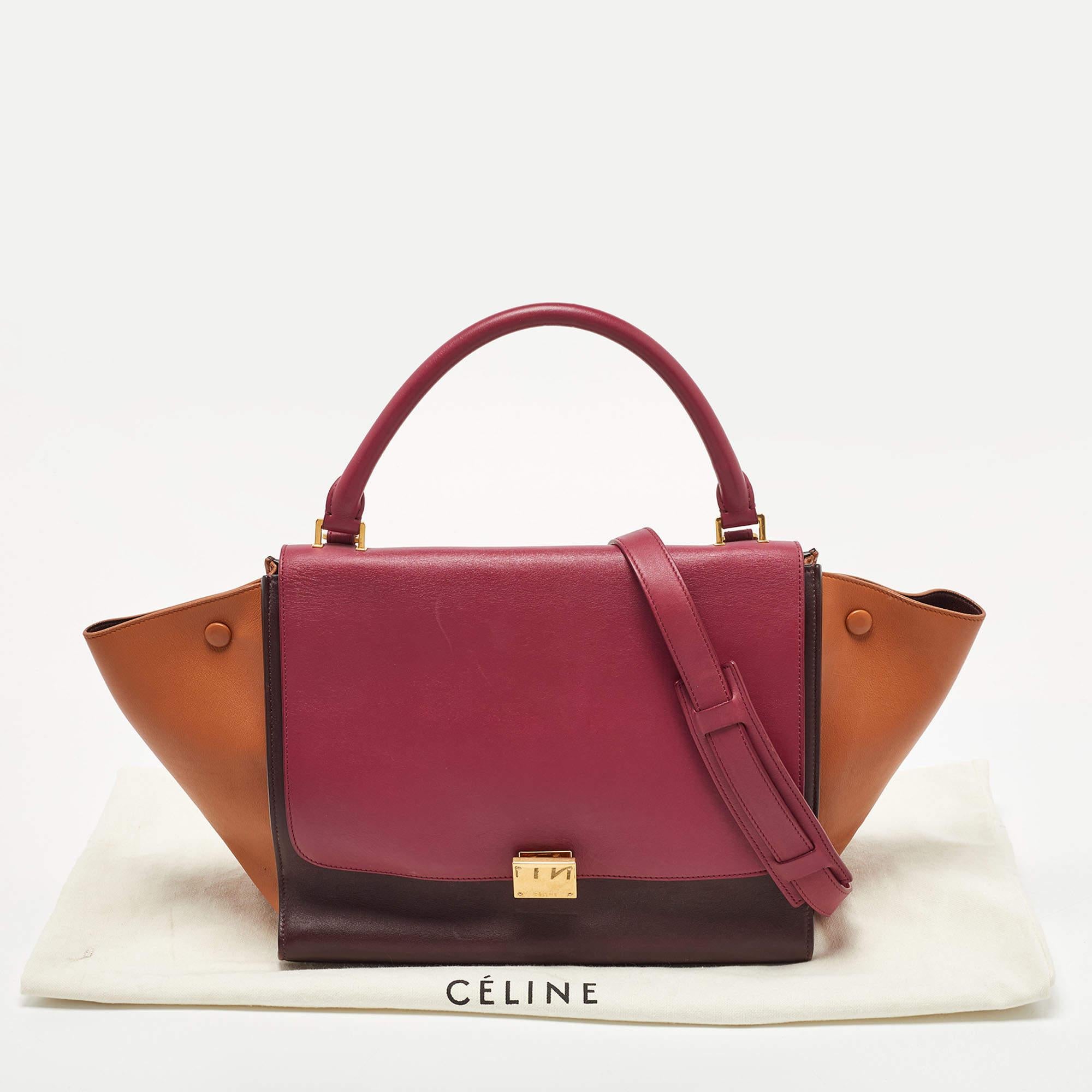 Celine Tri Color Leather Medium Trapeze Bag 12