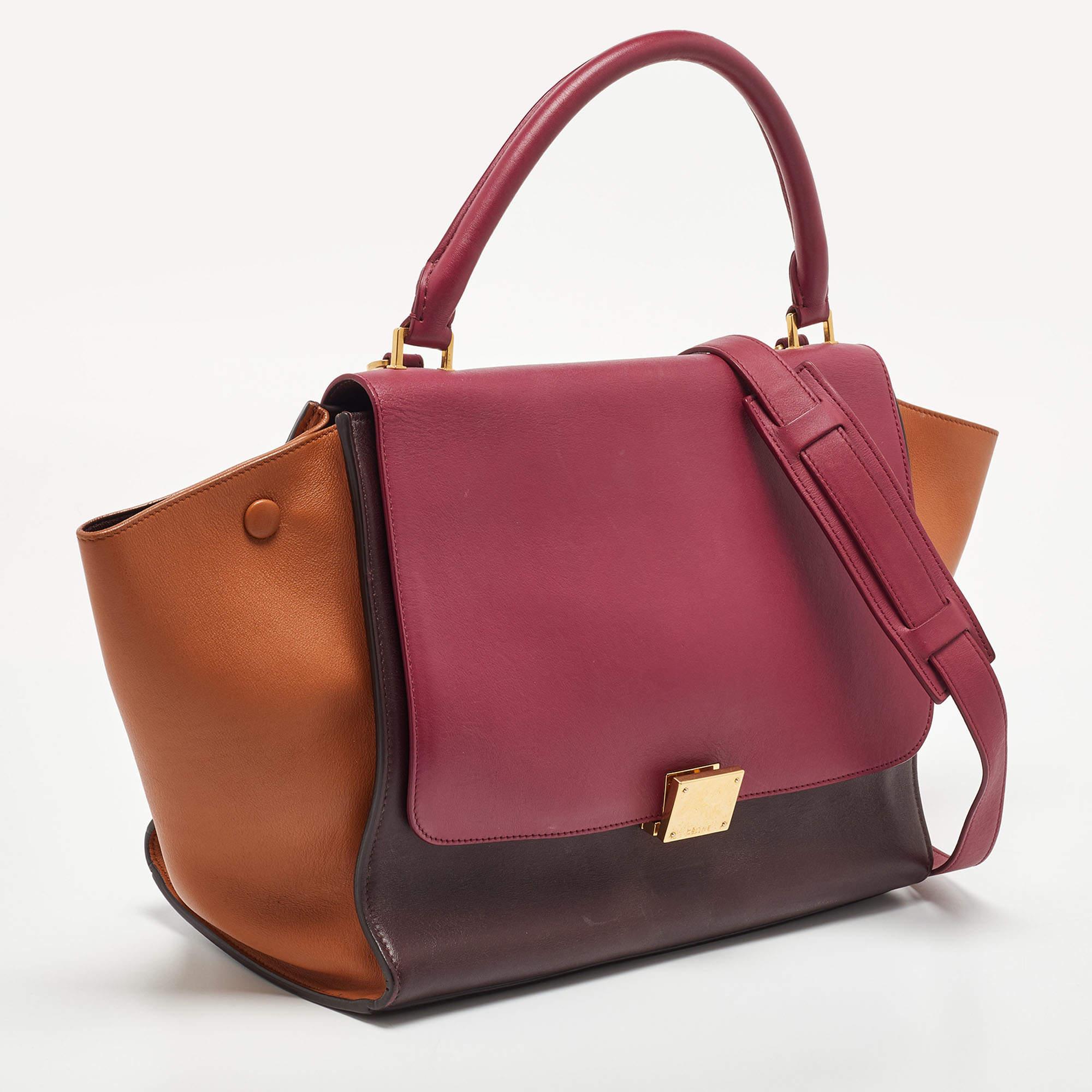 Celine Tri Color Leather Medium Trapeze Bag In Good Condition In Dubai, Al Qouz 2