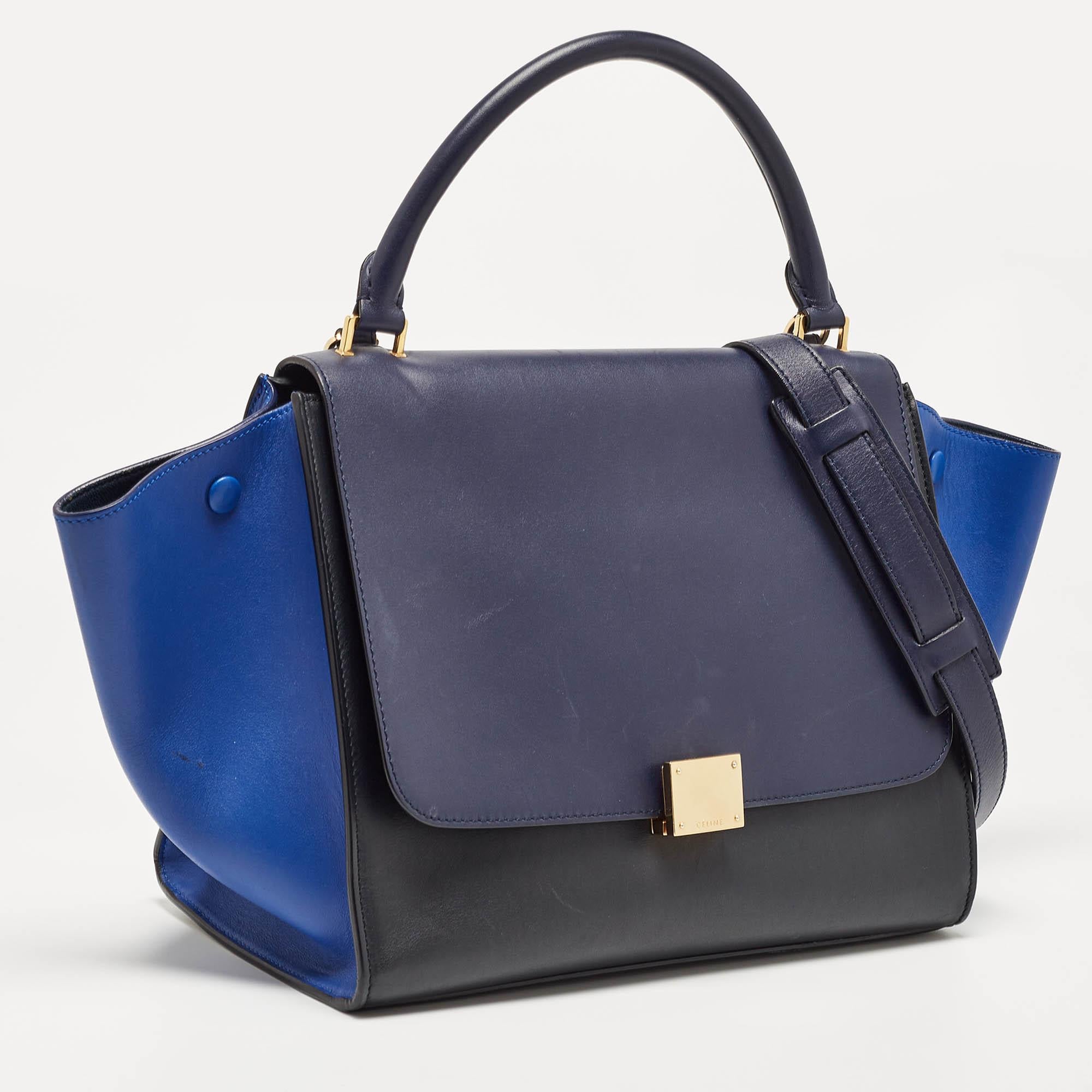 Celine Tri Color Leather Medium Trapeze Bag 1