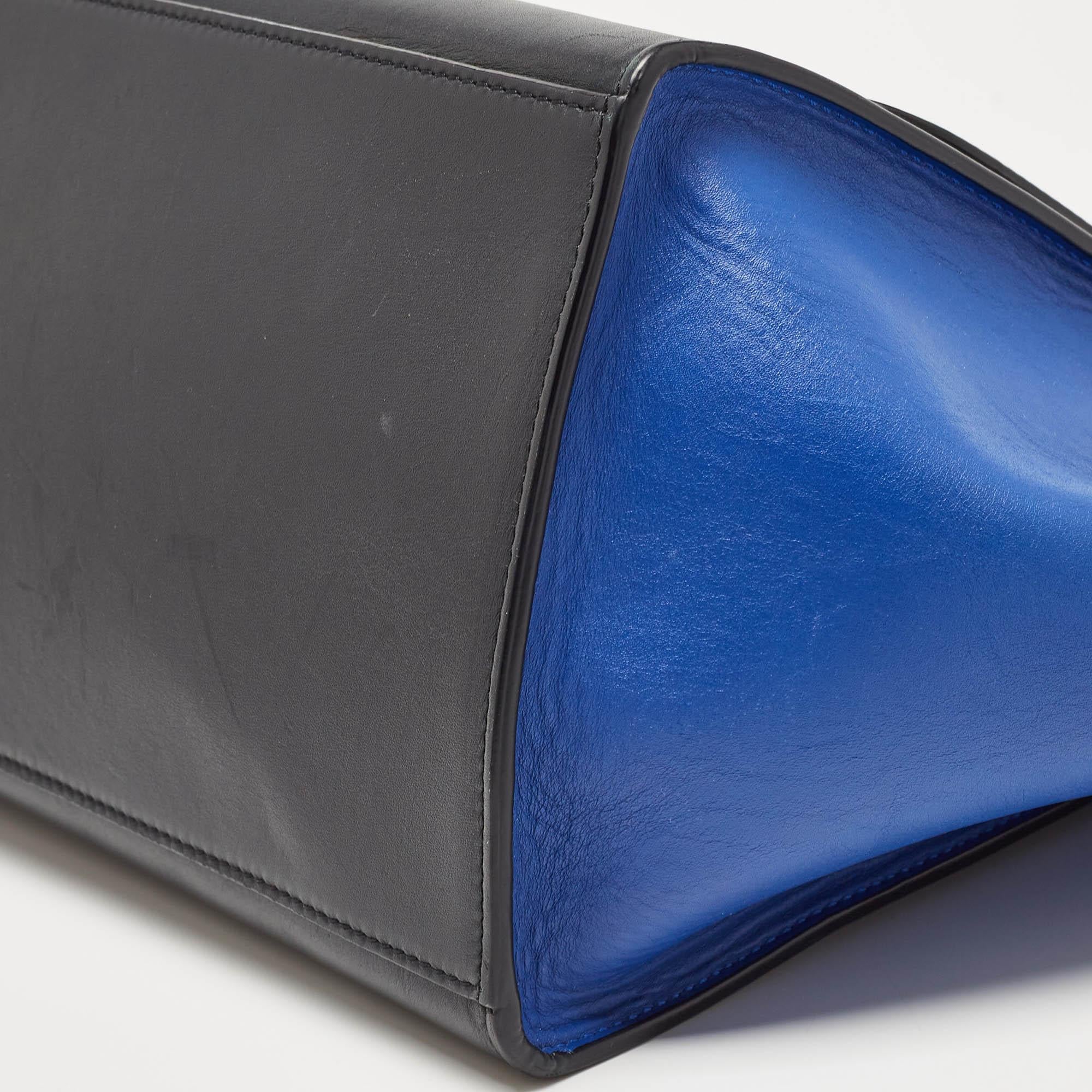Celine Tri Color Leather Medium Trapeze Bag For Sale 4