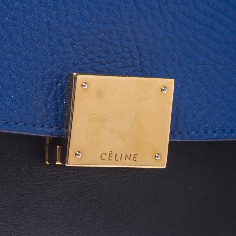 Celine Tri Color Leather Medium Trapeze Bag 4