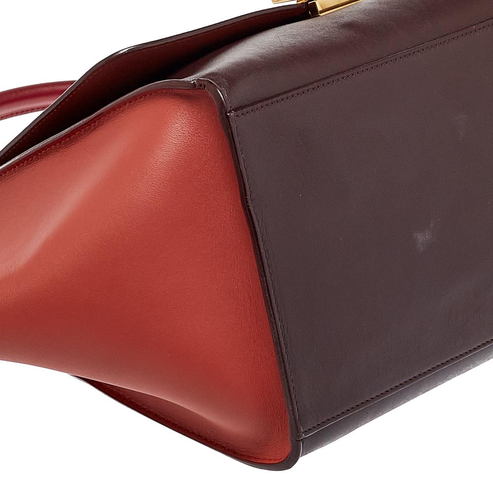 Celine Tri Color Leather Medium Trapeze Top Handle Bag 5