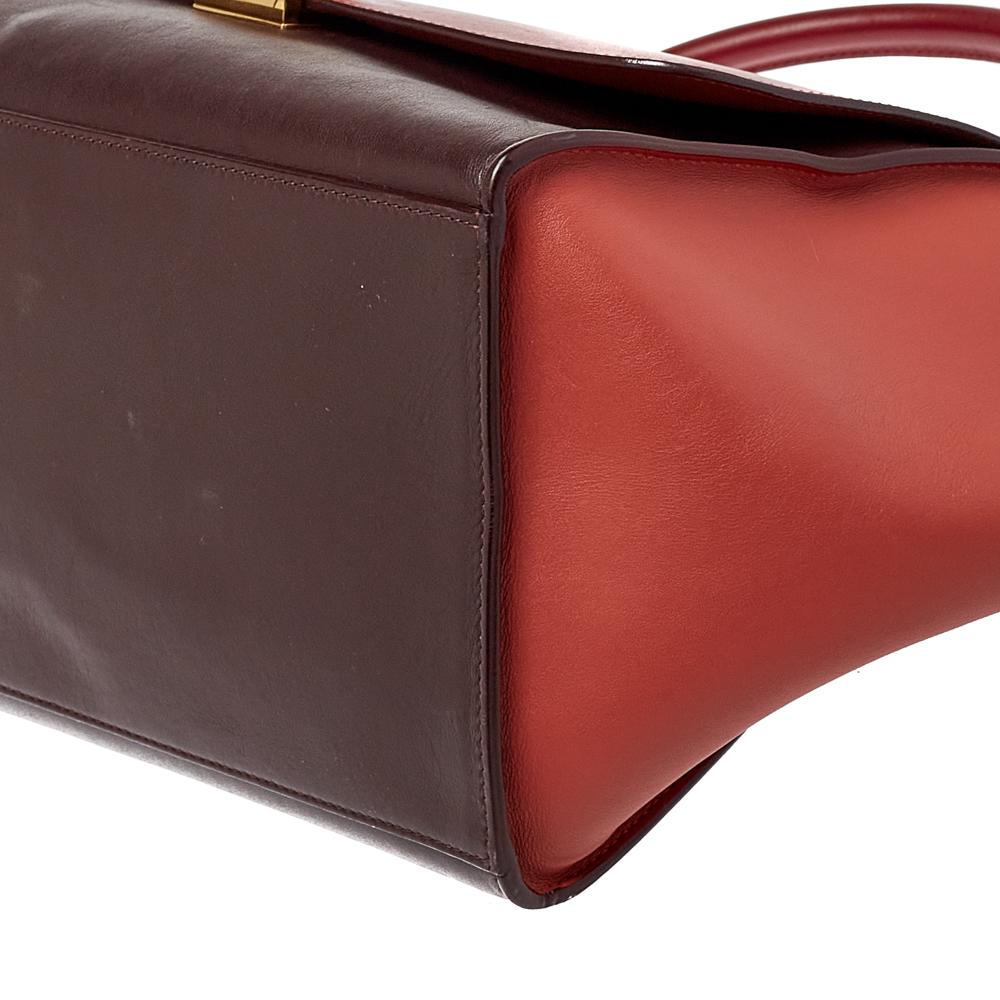 Celine Tri Color Leather Medium Trapeze Top Handle Bag 4