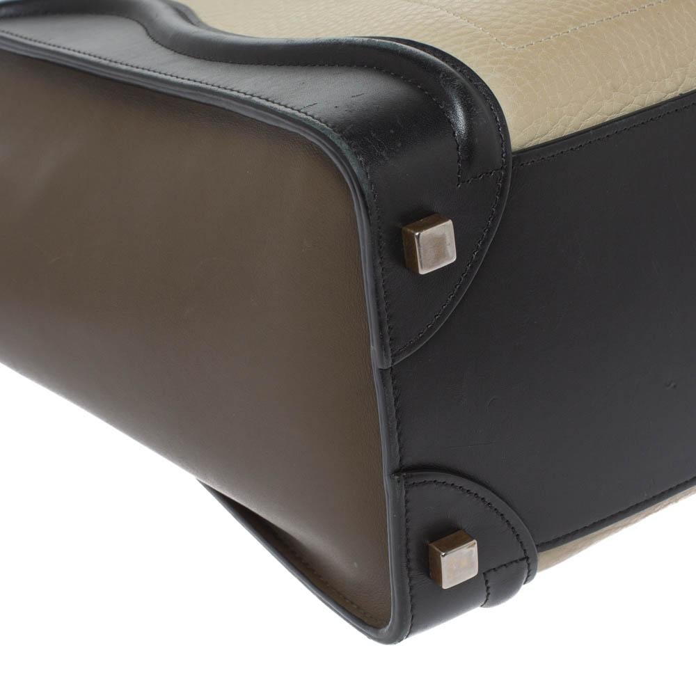 Celine Tri Color Leather Micro Luggage Tote 5