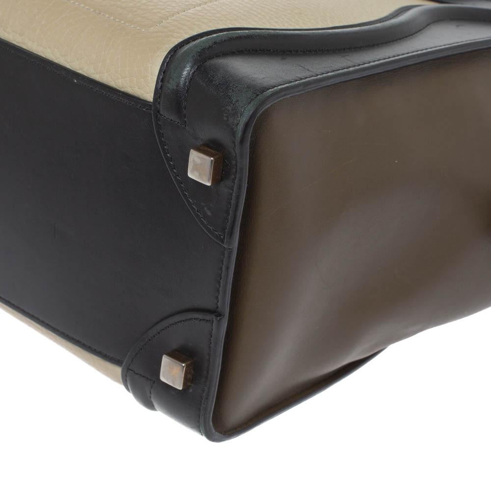 Celine Tri Color Leather Micro Luggage Tote 6