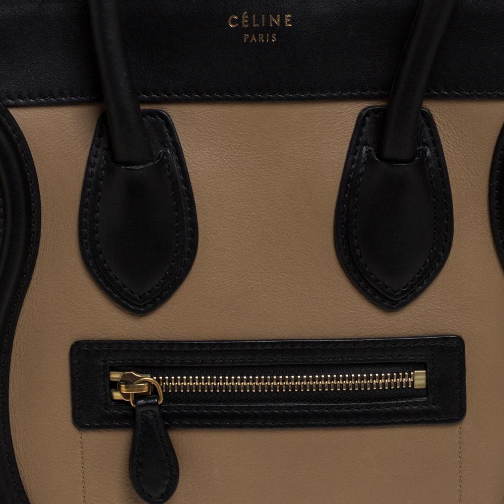 Celine Tri Color Leather Micro Luggage Tote 2