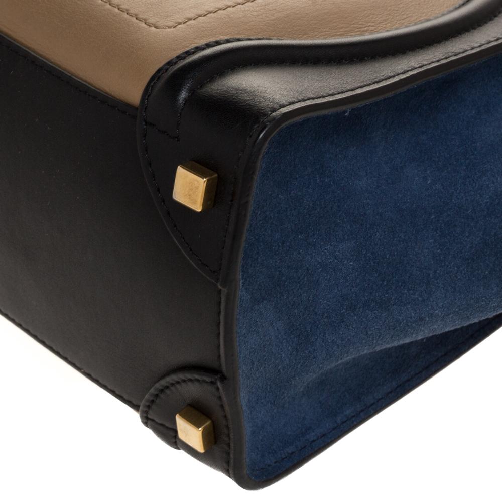 Celine Tri Color Leather Micro Luggage Tote 3