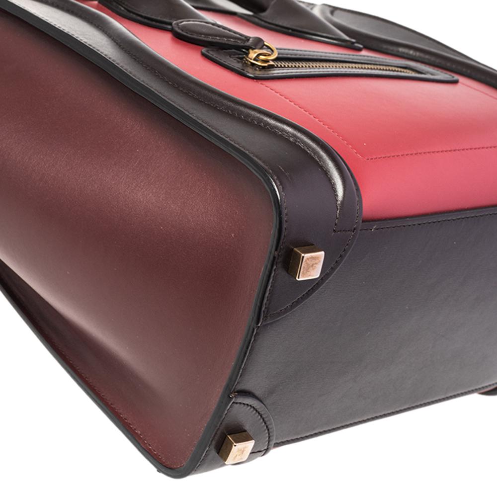 Celine Tri Color Leather Micro Luggage Tote 3