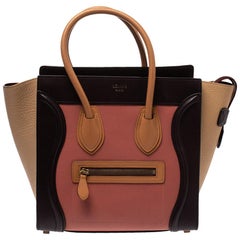 Celine Tri Color Leather Micro Luggage Tote