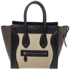 Celine Tri Color Leather Micro Luggage Tote