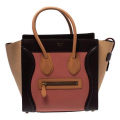 Celine Tri Color Leather Micro Luggage Tote