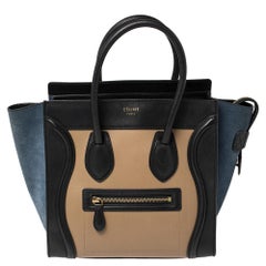 Celine Tri Color Leather Micro Luggage Tote