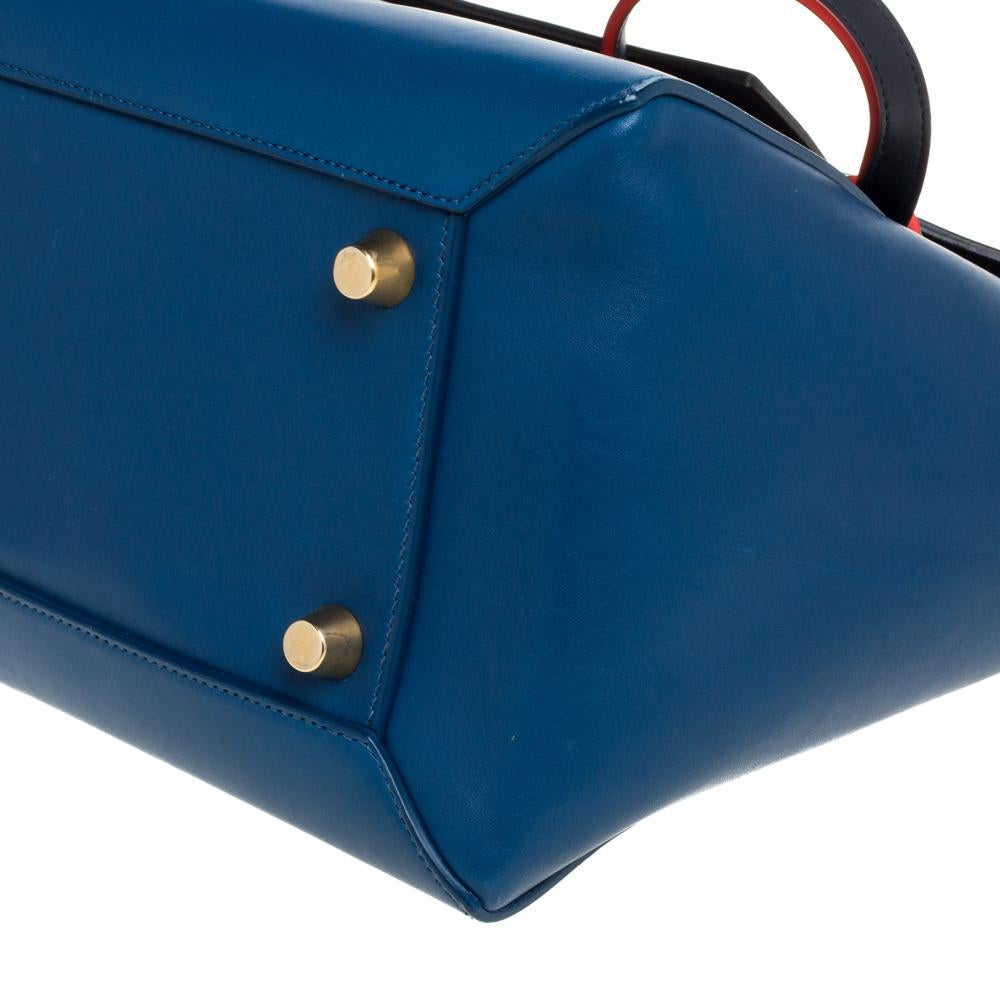 Celine Tri Color Leather Mini Belt Top Handle Bag 6
