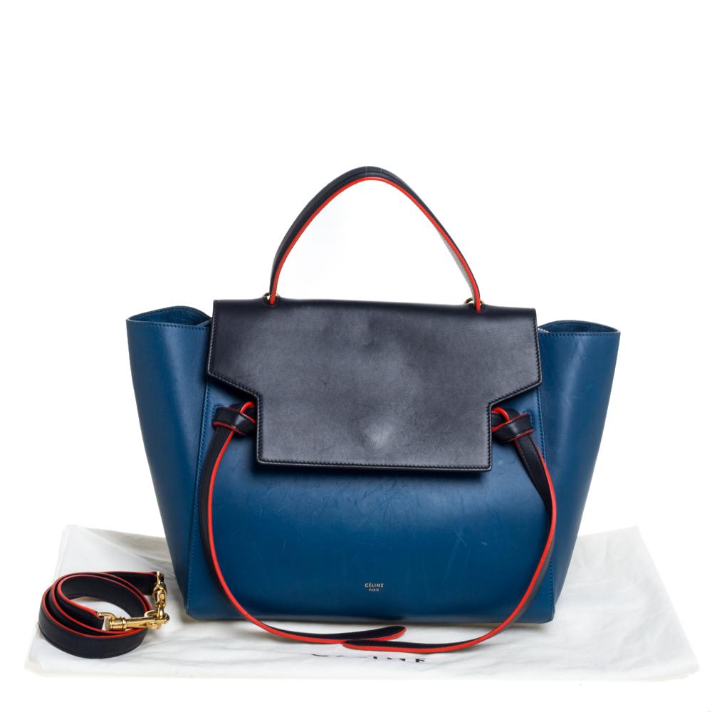 Celine Tri Color Leather Mini Belt Top Handle Bag 4