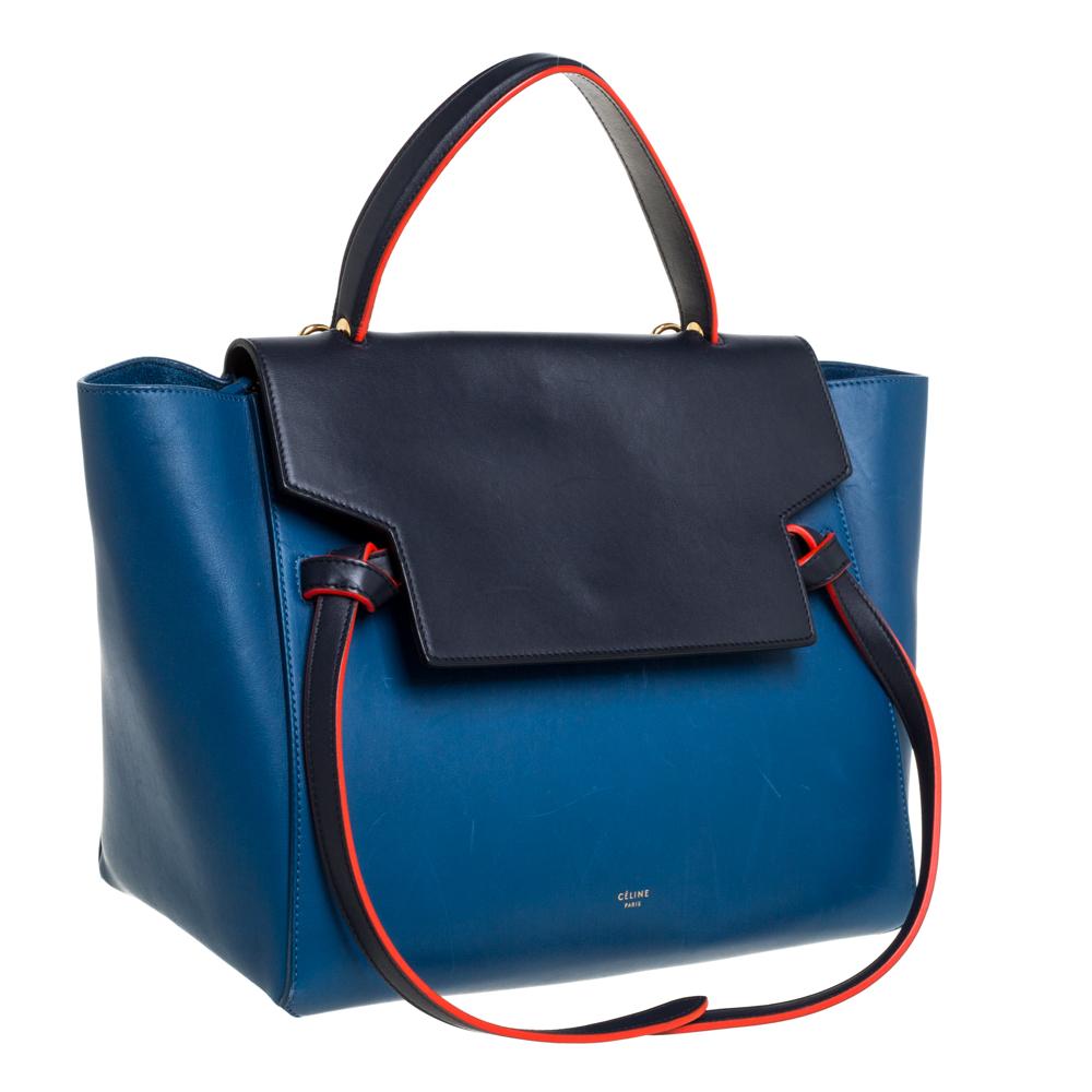 Celine Tri Color Leather Mini Belt Top Handle Bag In Fair Condition In Dubai, Al Qouz 2