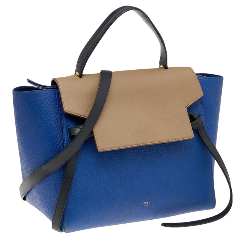 Celine Tri Color Leather Mini Belt Top Handle Bag In Good Condition In Dubai, Al Qouz 2