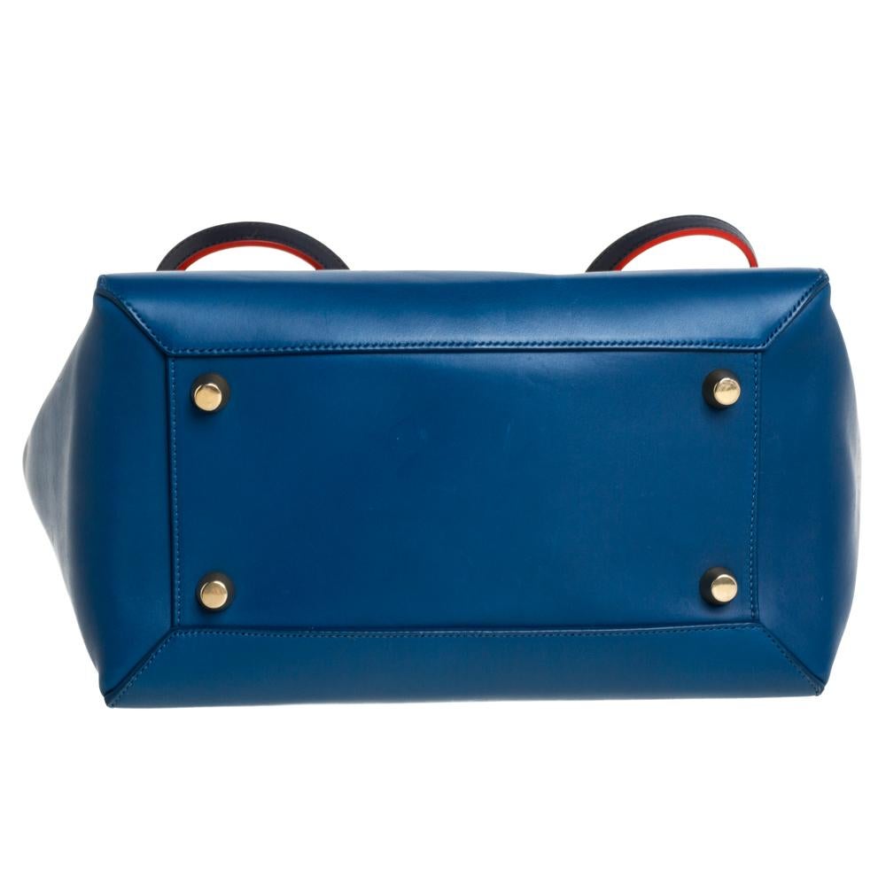 Women's Celine Tri Color Leather Mini Belt Top Handle Bag